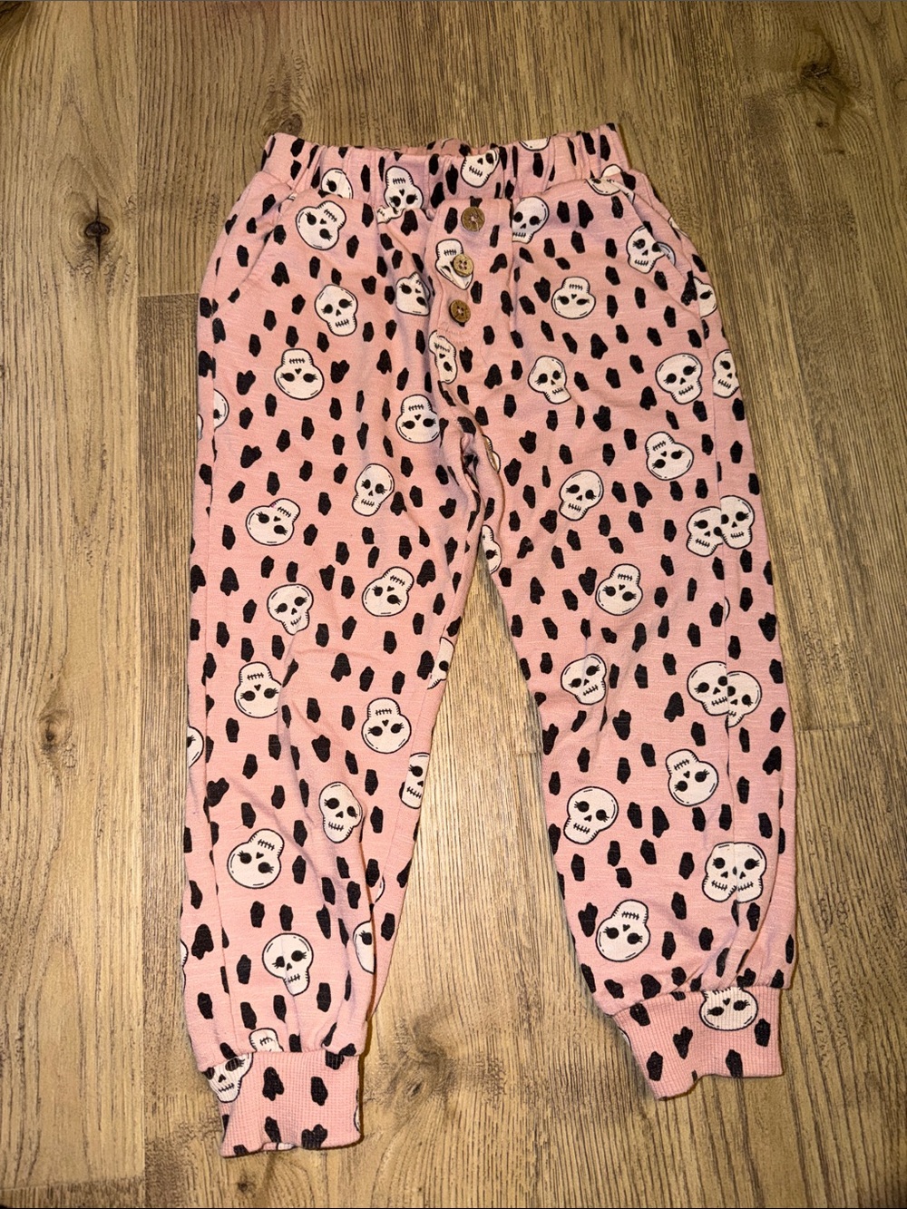 Girls HalloweenPink Skull Print skeleton print sweatpants